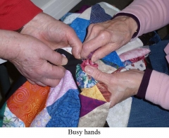 Martha Fisk and Carol Sheldon's hands